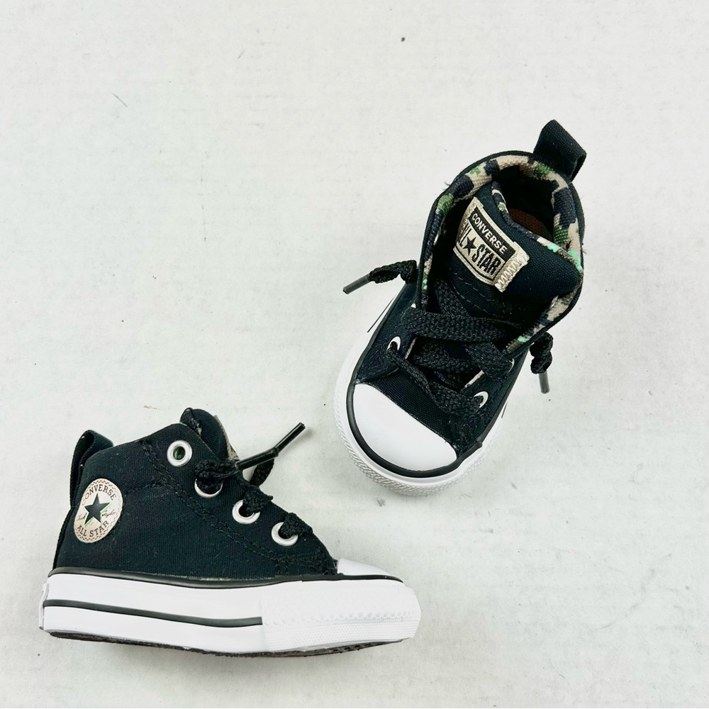 Converse Infant Black & Camo High Top Lace Up Sneakers - Picture 1 of 10